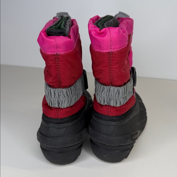 Sorrel flurry pink and black winter snow boots size youth 6 - Picture 3 of 10